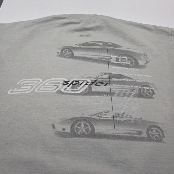 VTG Ferrari 360 Spider 90s T Shirt Men XL Stain READ - Picture 9 of 14